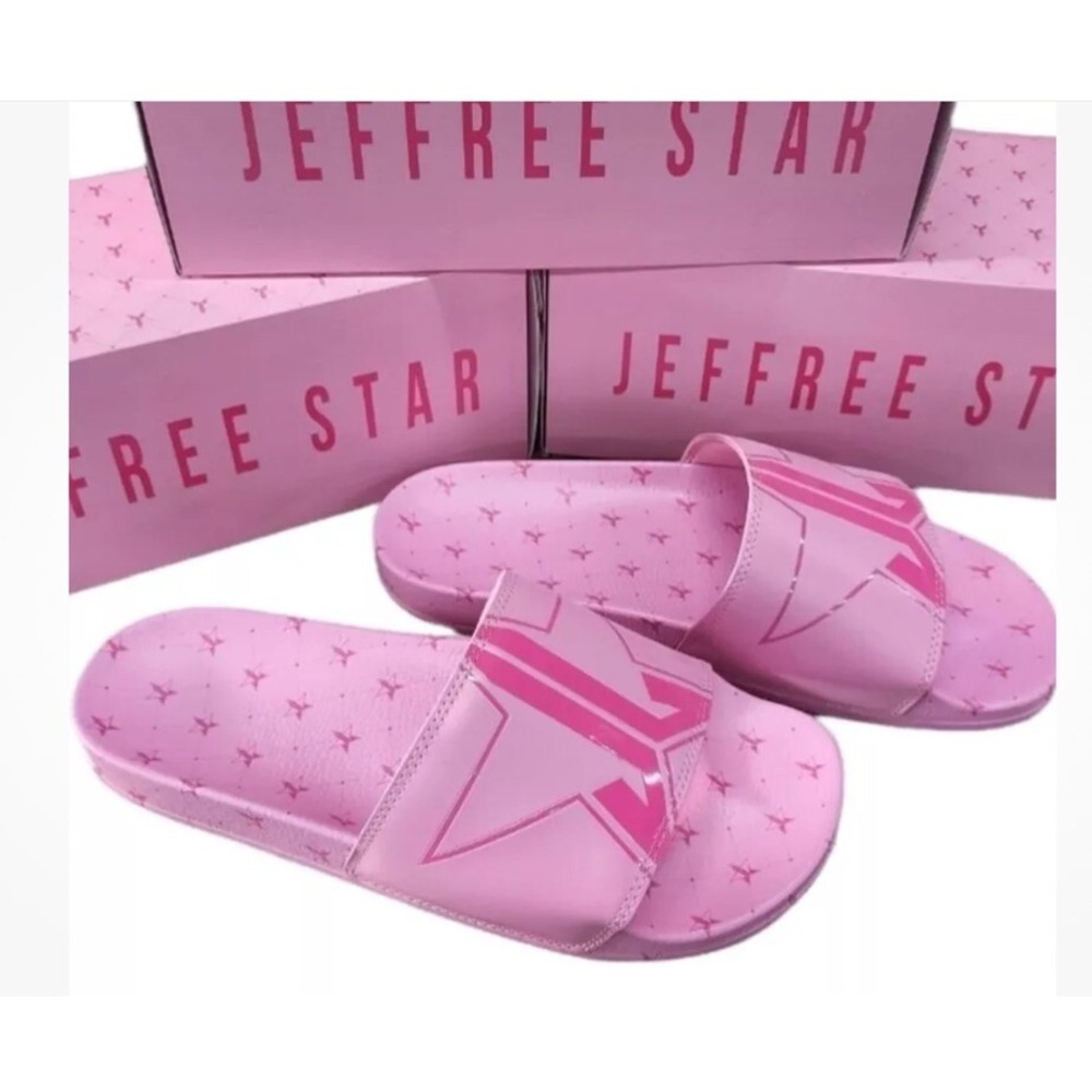 NWT Jeffrey‎ Star men pool side pink slides  size 11